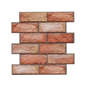 NewYorkWall, tapet autocolant 3D cu model de cărămidă portocalie ( set de 10 buc.)