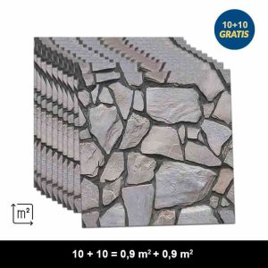 RocksWall, tapet autoadeziv 3D cu model de rocă (set de 10 buc.) (1+1 GRATUIT )