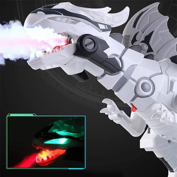 DinoStar, un dinozaur robot de jucărie pentru copii care scuipă aburi, se mișcă și răcnește precum un dinozaur adevărat!