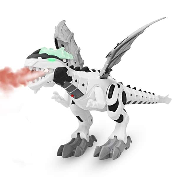 DinoStar, un dinozaur robot de jucărie pentru copii care scuipă aburi, se mișcă și răcnește precum un dinozaur adevărat!