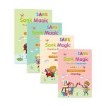 4 caiete de lucru pentru scris și desenat cu pixul magic, scrisul dispare după uscare, KidBook